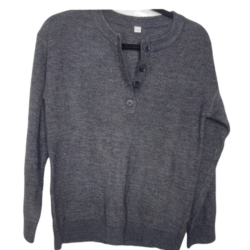 NWOT Women’s Henley‎ Sweater Charcoal Grey Size Small